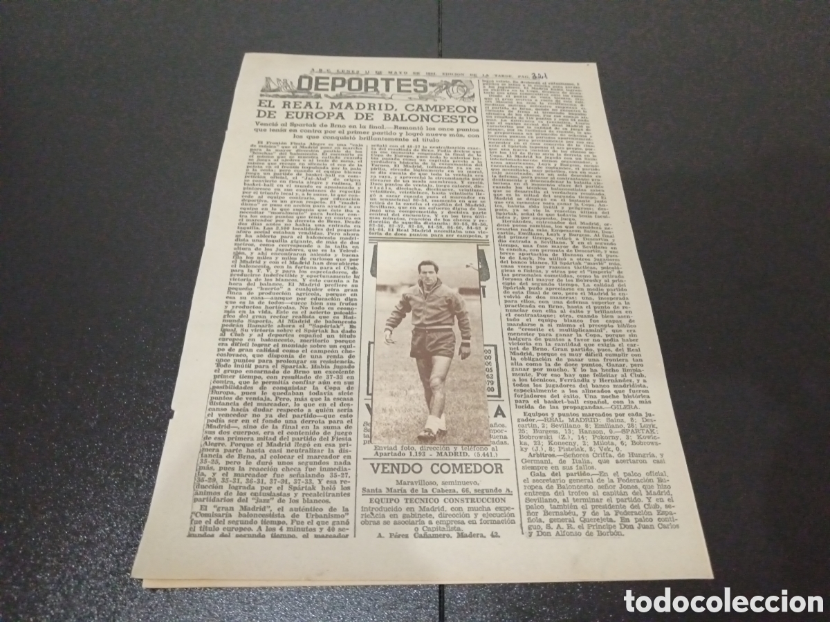 Coleccionismo deportivo: ABC LUNES 11 DE MAYO 1964