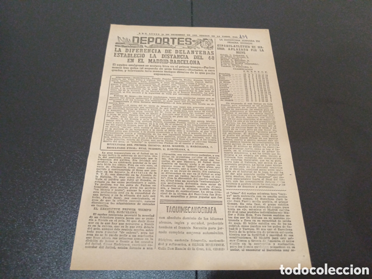 Coleccionismo deportivo: ABC LUNES 16 DE DICIEMBRE 1963