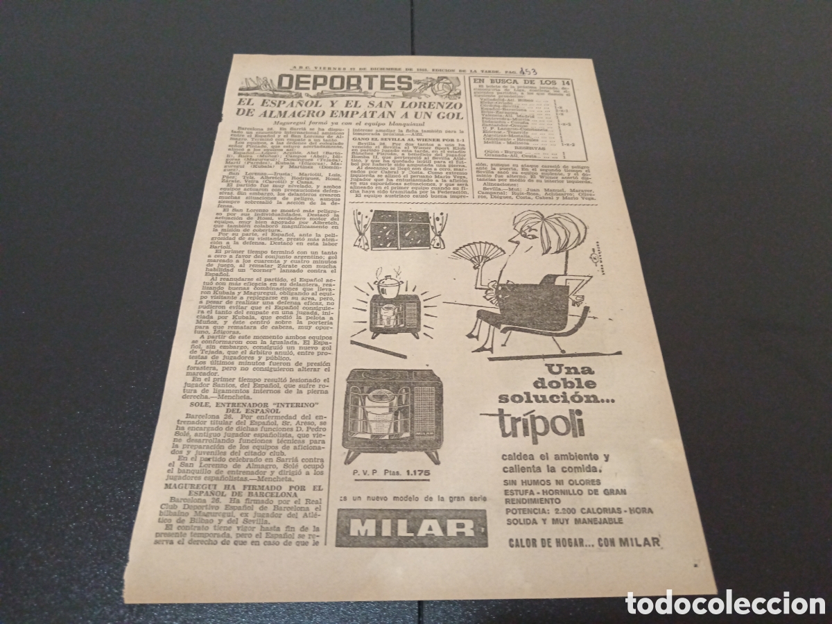 Coleccionismo deportivo: ABC VIERNES 27 DE DICIEMBRE 1963