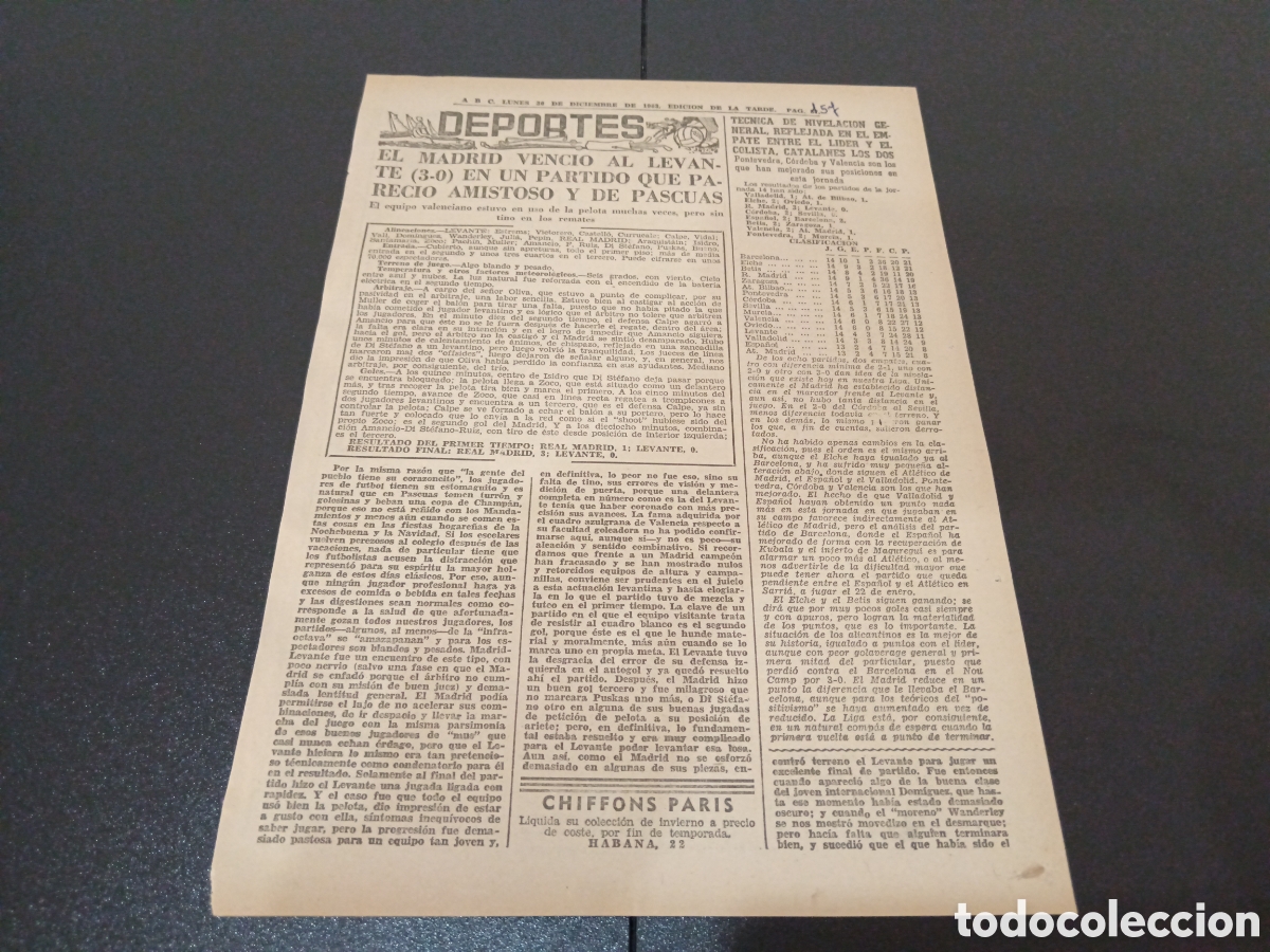 Coleccionismo deportivo: ABC LUNES 30 DE DICIEMBRE 1963