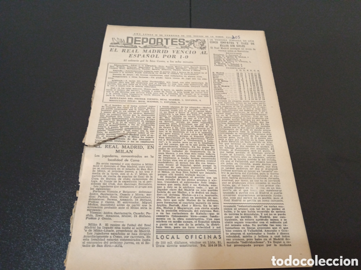 Coleccionismo deportivo: ABC LUNES 10 DE FEBRERO 1964