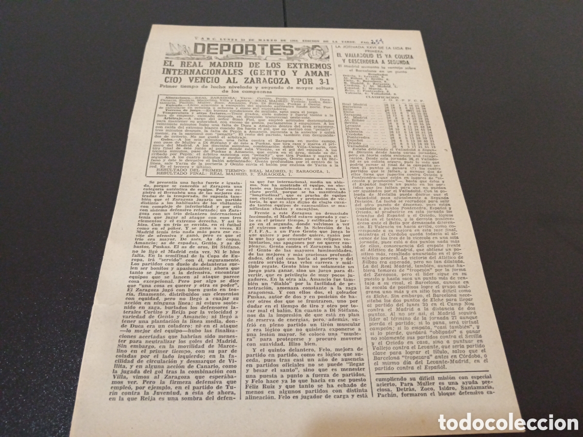 Coleccionismo deportivo: ABC LUNES 23 DE MARZO 1964