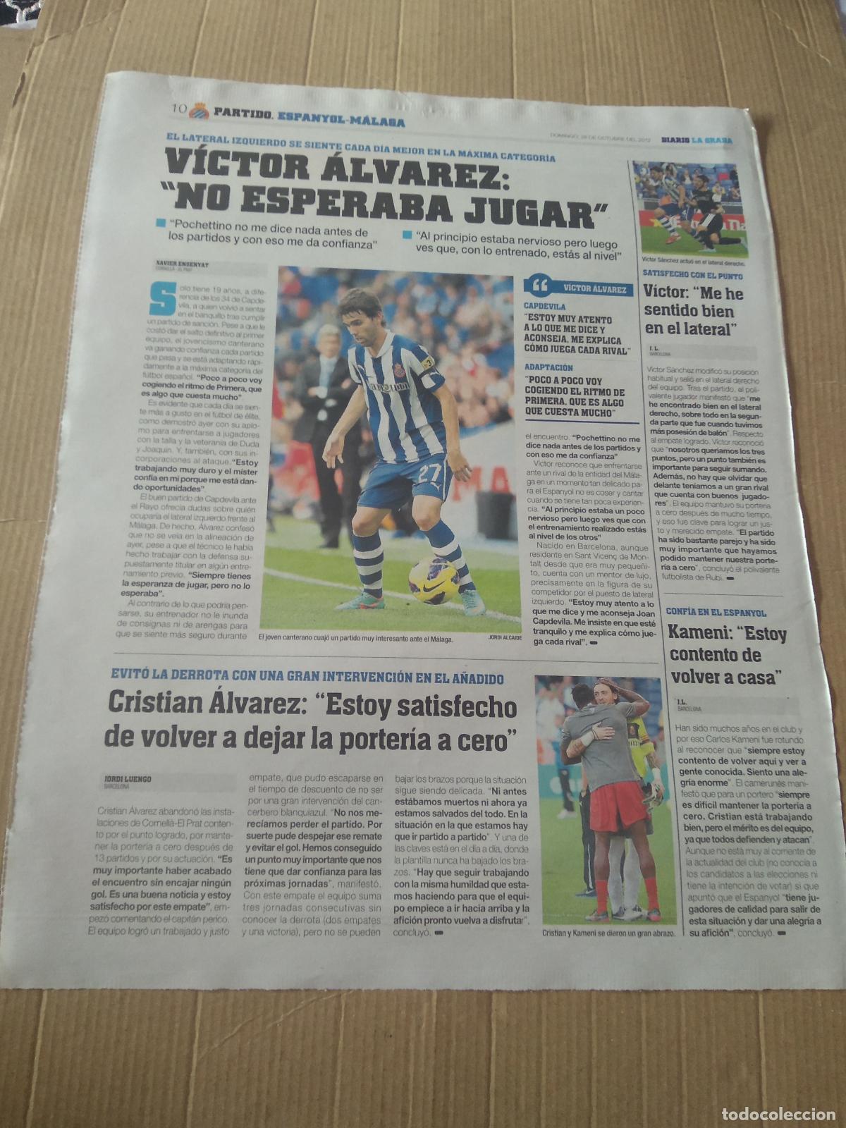 Coleccionismo deportivo: HOJA PERIODICO DIARIO LA GRADA SERGIO GARCIA ESPANYOL CAMACHO VICTOR ALVAREZ MERCEDES-BENZ