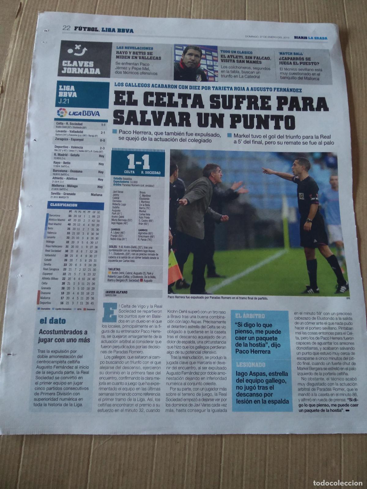 Coleccionismo deportivo: HOJA PERIODICO DIARIO LA GRADA PACO HERRERA ESPANYOL B FEMENINO ABC RADIO CATALUNYA
