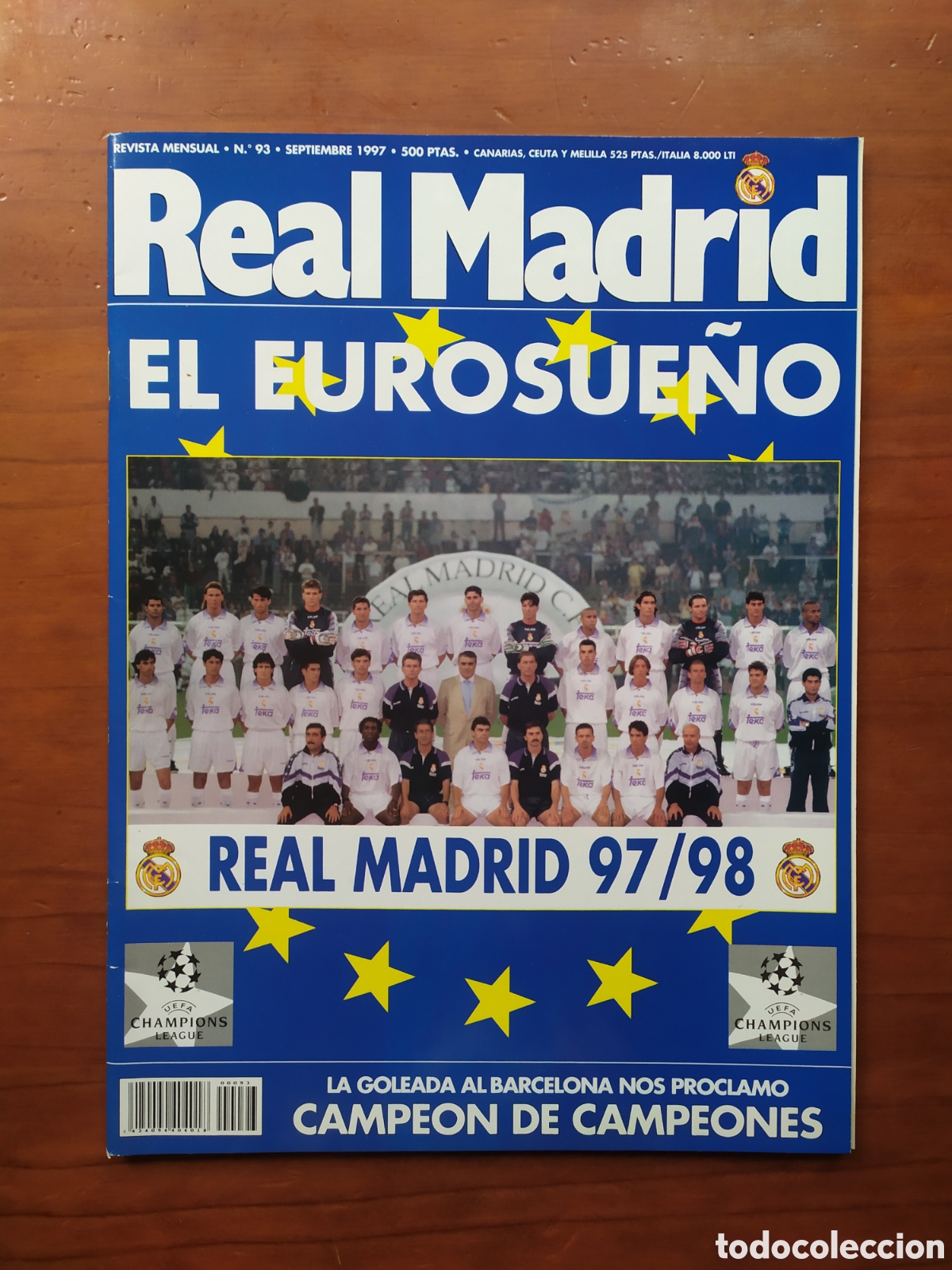 Collezionismo sportivo: Revista Real Madrid 93 septiembre 1997 Karanka poster plantilla