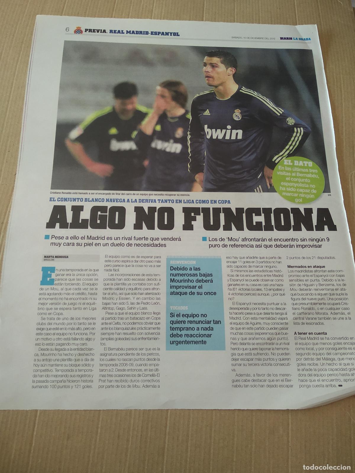 Coleccionismo deportivo: HOJA PERIODICO DIARIO LA GRADA CRISTIANO RONALDO REAL MADRID KIKO CASILLA TOYOTA PUBLICIDAD