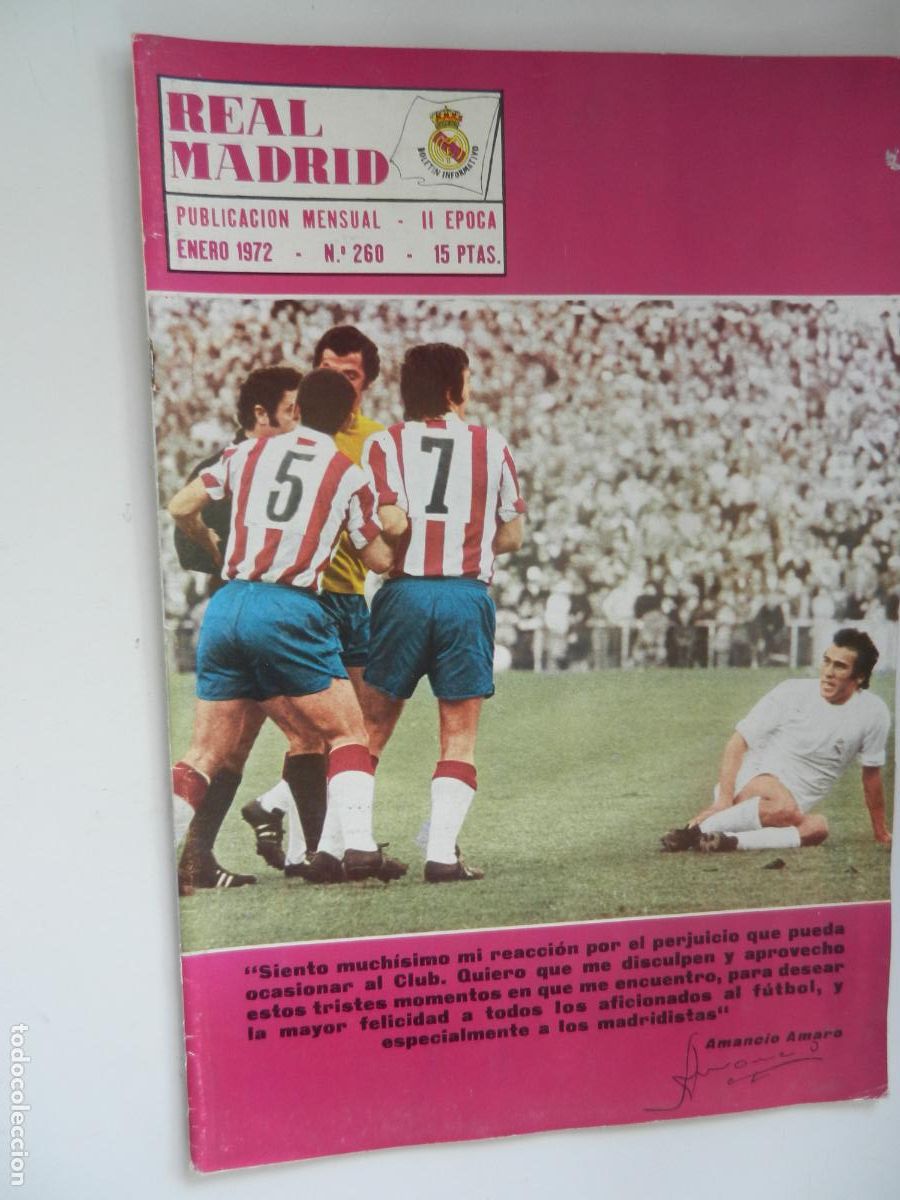 Collectionnisme sportif: REVISTA N&ordm; 260 - ENERO 1972 -AMANCIO AMARO - POSTER REAL MADRID 1972