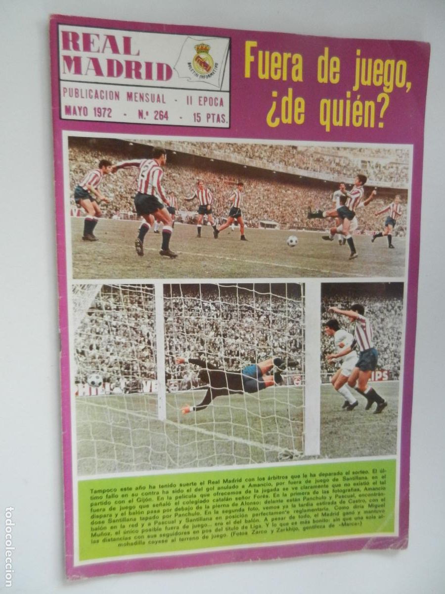 Collectionnisme sportif: REVISTA N&ordm; 264 - MAYO 1972 -SPORTING GIJON SANTILLANA -POSTERS VERDUGO