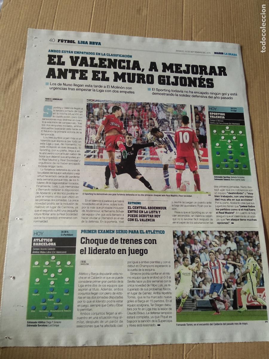 Coleccionismo deportivo: HOJA PERIODICO DIARIO LA GRADA CUELLAR SPORTING GIJON VELA REAL SOCIEDAD PUBLICIDAD CITROEN