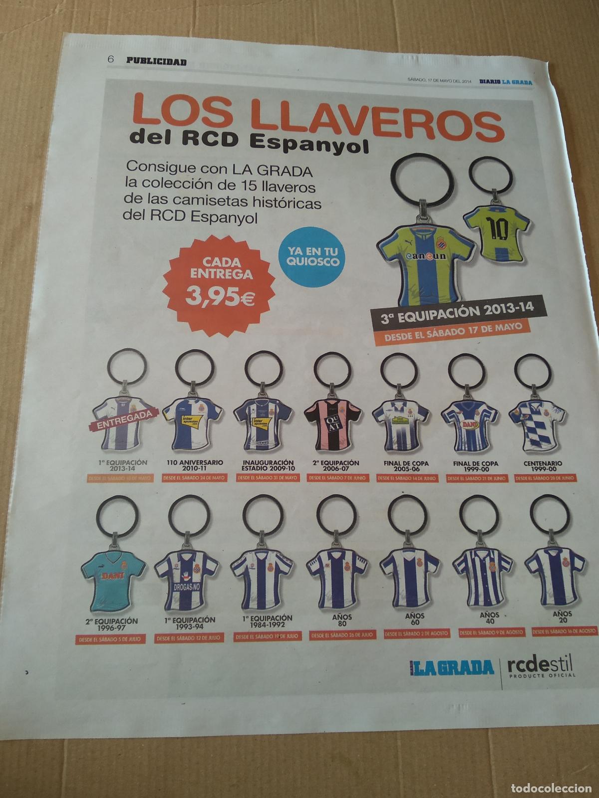 Coleccionismo deportivo: HOJA PERIODICO DIARIO LA GRADA LOS LLAVEROS ESPANYOL CRISTIANO RONALDO REAL MADRID TORJE FIAT COCHE