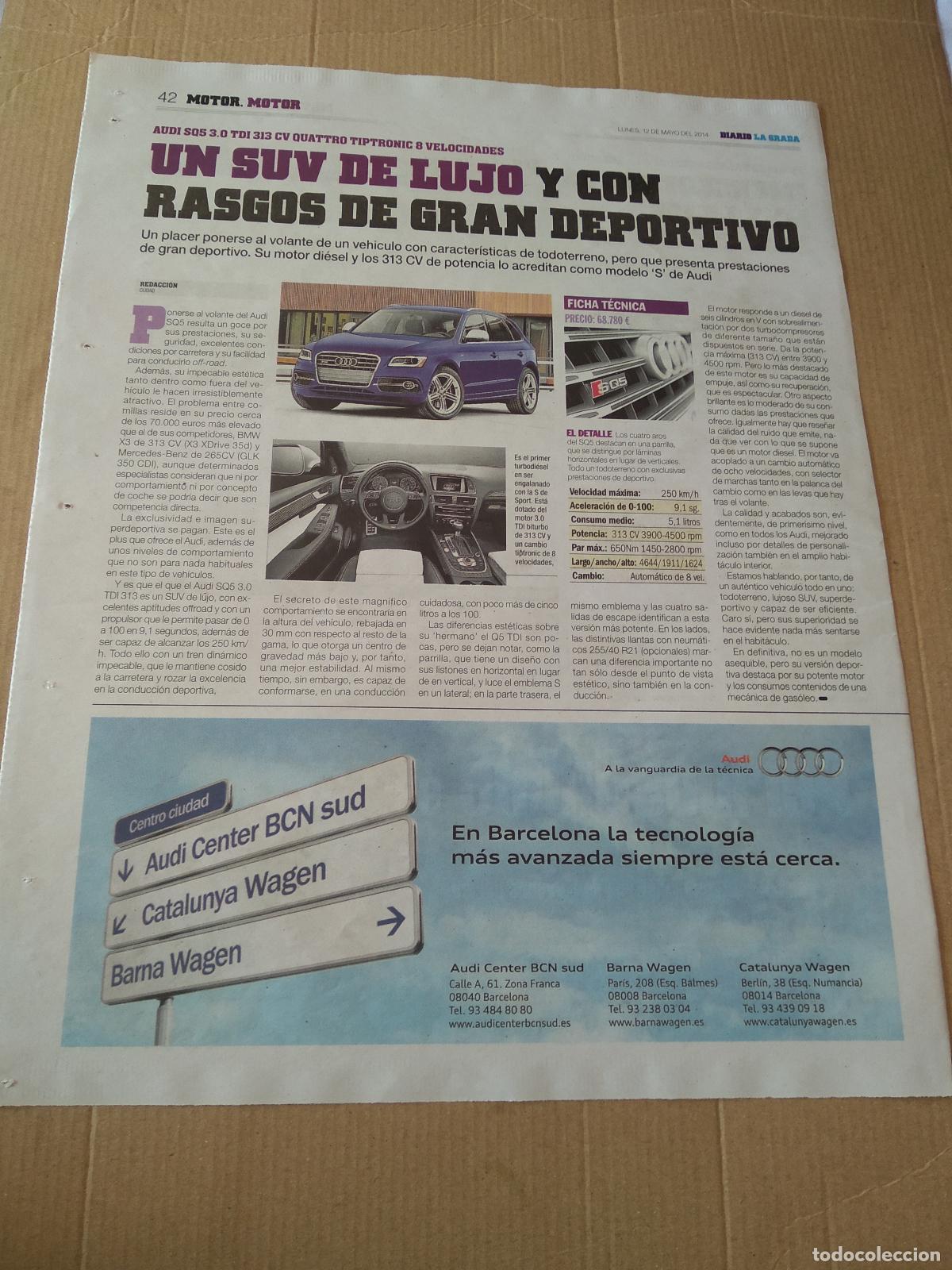 Coleccionismo deportivo: HOJA PERIODICO DIARIO LA GRADA PUBLICIDAD AUDI ALONSO RAIKKONEN FERRARI PERICOS ONLINE