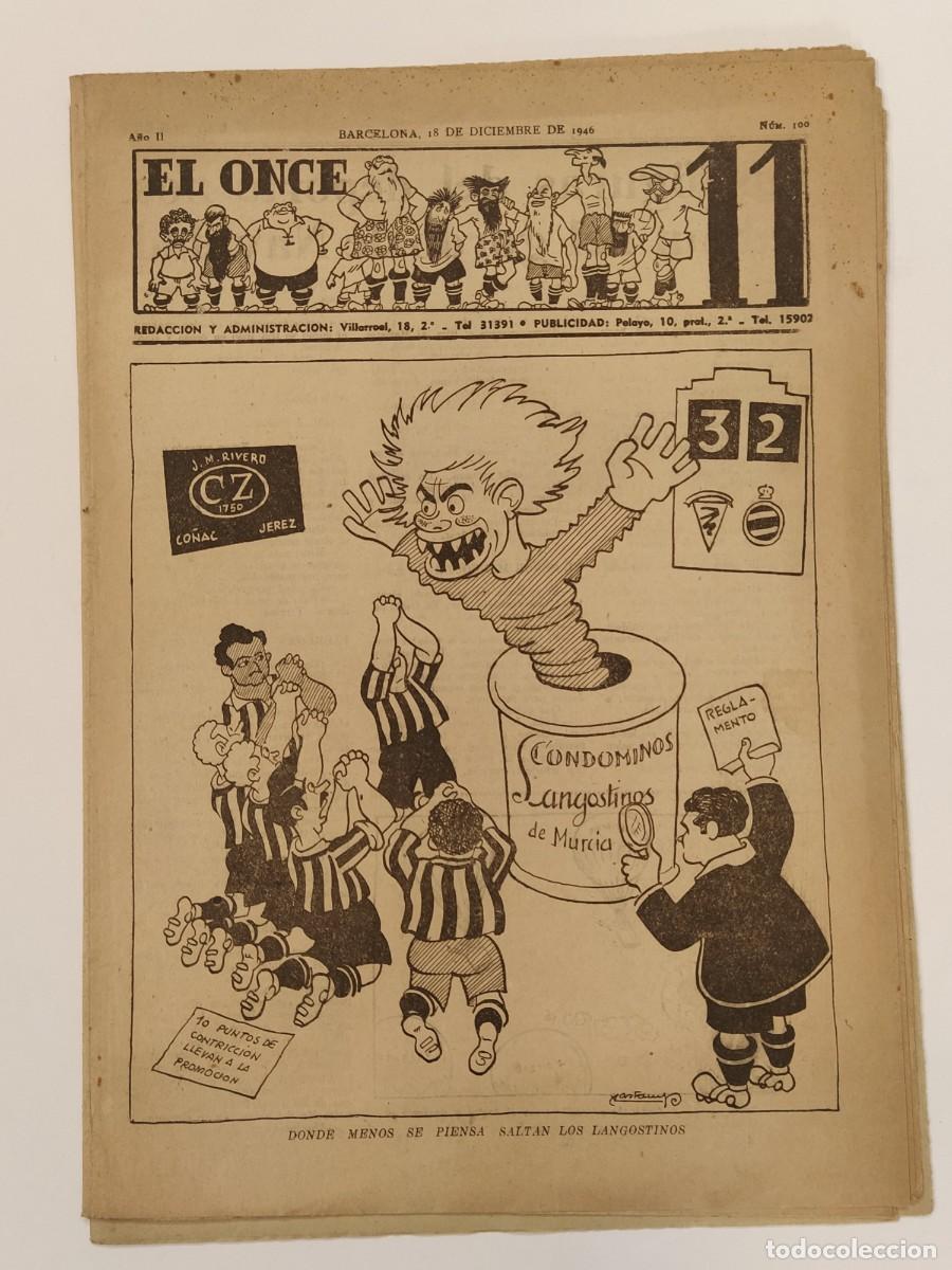 Sports collectibles: EL ONCE - NUMERO 100 A&Ntilde;O 1946 - REVISTA ANTIGUA DE FUTBOL - VER FOTOS - (V-26.412)
