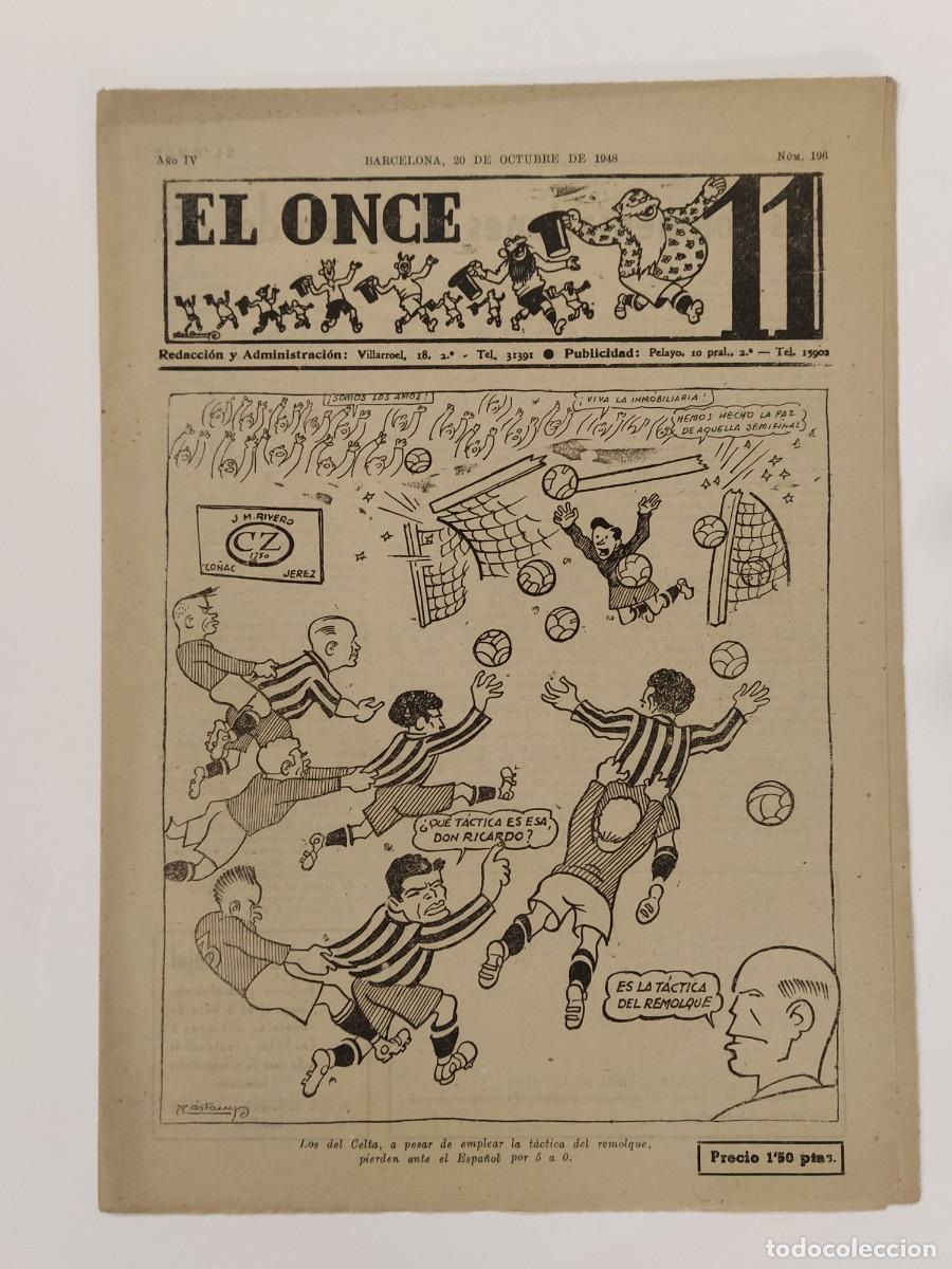 Sports collectibles: EL ONCE - NUMERO 196 A&Ntilde;O 1948 - REVISTA ANTIGUA DE FUTBOL - VER FOTOS - (V-26.413)