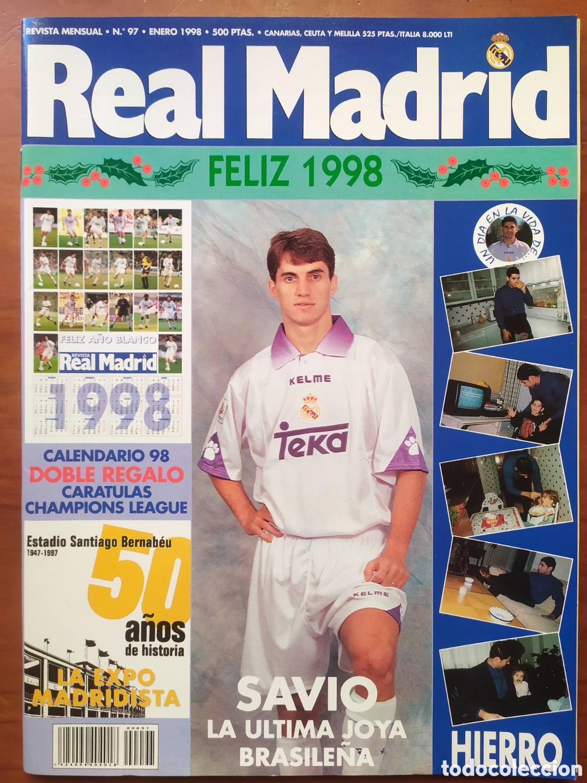 Collezionismo sportivo: Revista Real Madrid 97 enero 1998 Savio Hierro