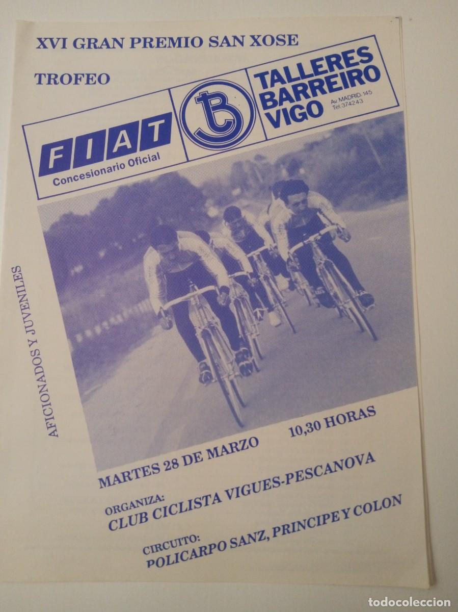 Coleccionismo deportivo: Revista Folleto XVI Gran Premio san Jose de Ciclismo