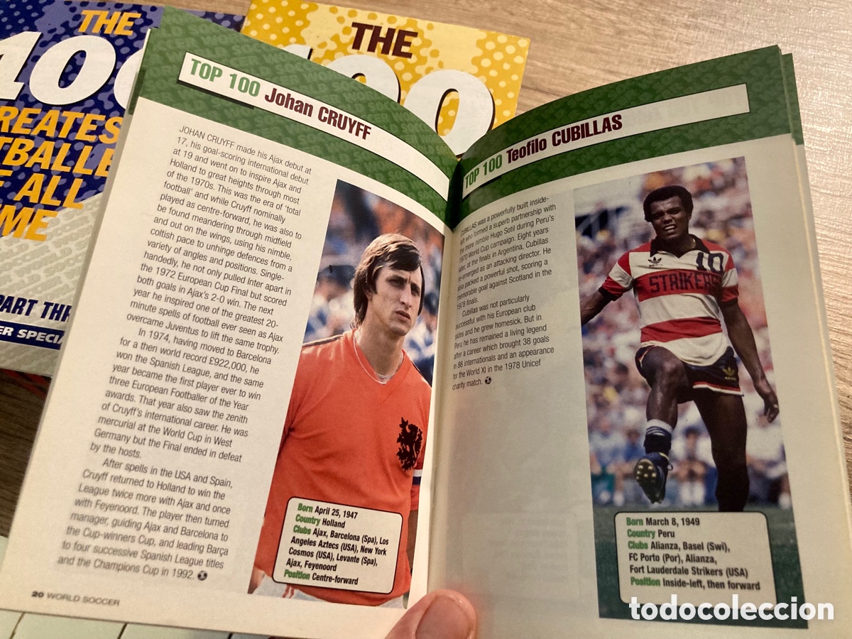 Coleccionismo deportivo: 100 GREATEST FOOTBALLERS OF ALL TIME - WORLD SOCCER - Key Radnedge -