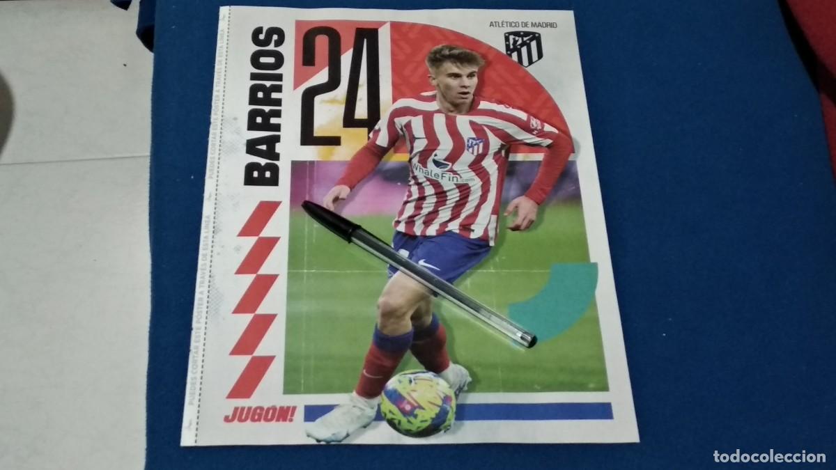 Collezionismo sportivo: P&Oacute;STER DOBLE( BARRIOS, ATL&Eacute;TICO DE MADRID Y TERRATS, VILLARREAL CF ) HOJA A4 - PERFECTA