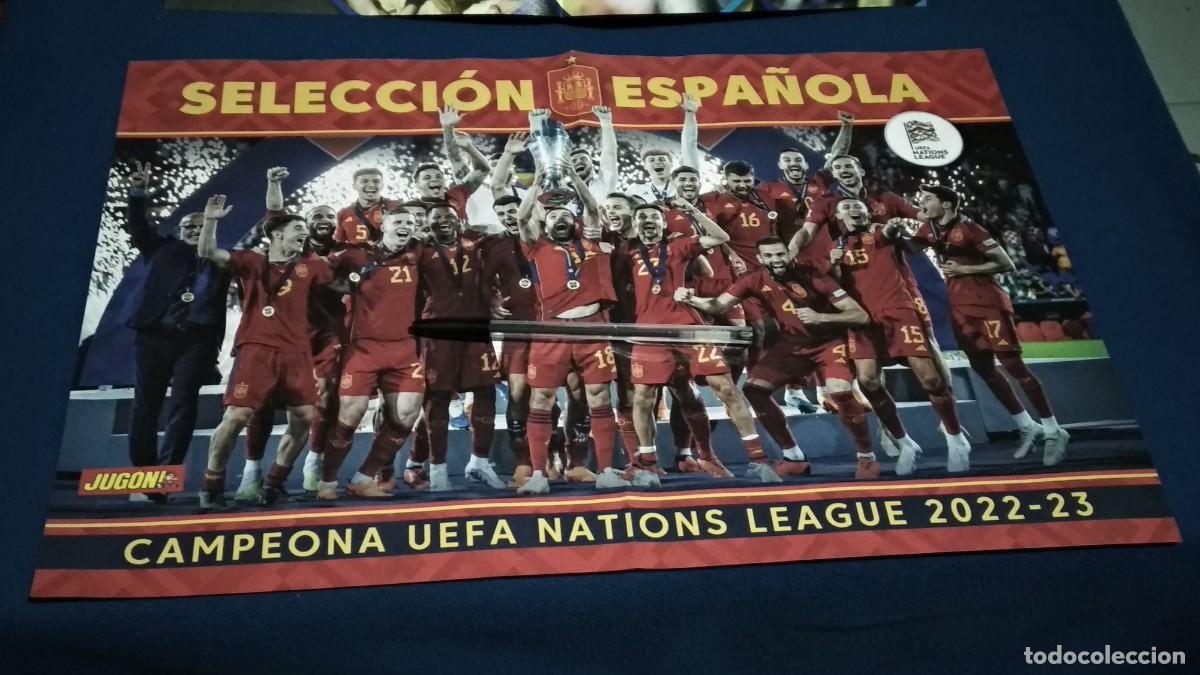 Sammelleidenschaft Sport: P&oacute;ster Espa&ntilde;a Nations League 2022-2023 + CALENDARIO DE LA LIGA ) HOJA A8 - EN CORRECTO ESTADO