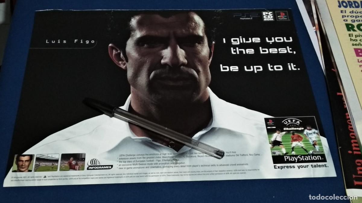 Sports collectibles: P&Oacute;STER PUBLICIDAD PLAYSTATION 2001 ( LUIS FIGO ) HOJA A4