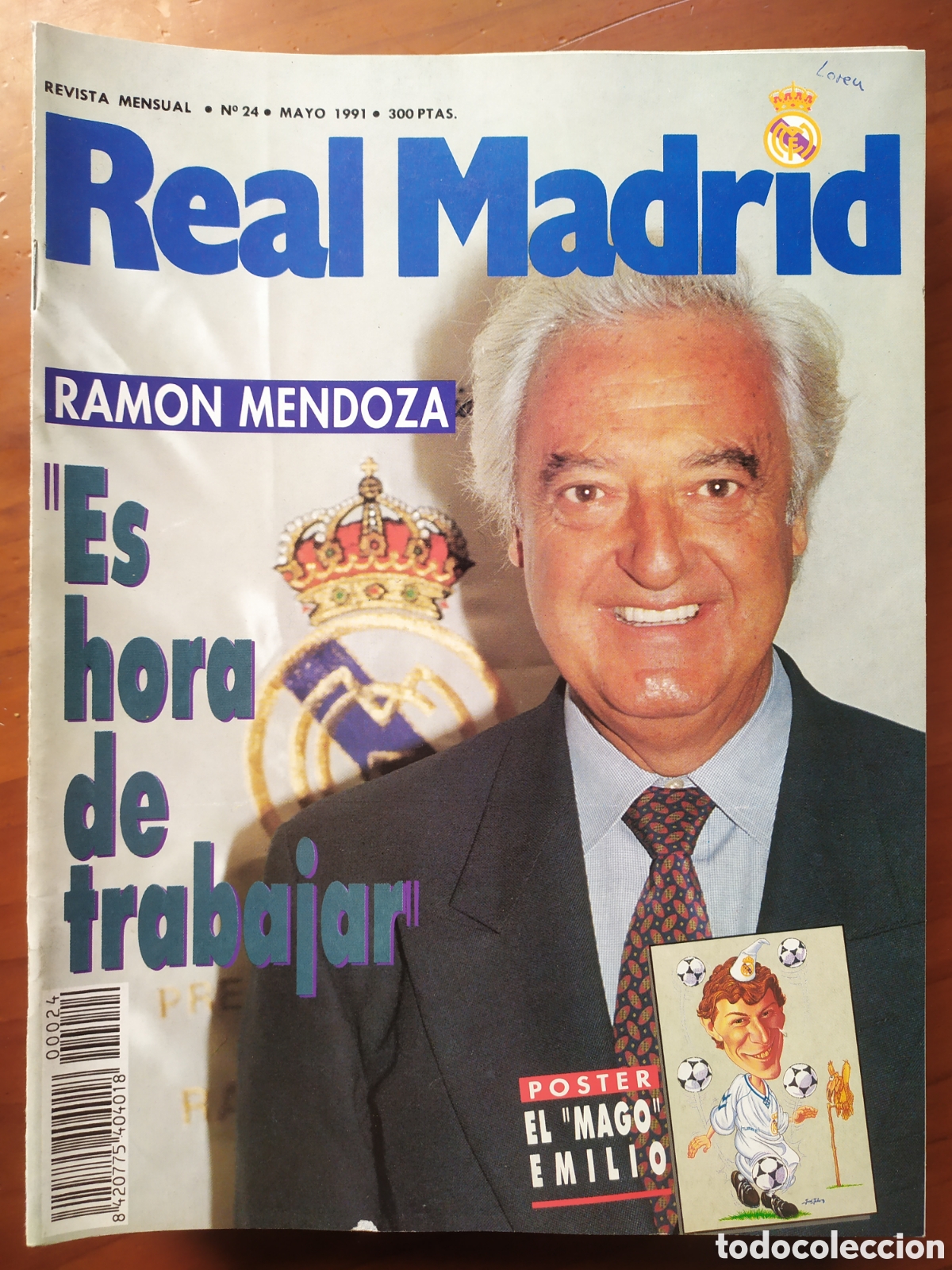 Sammelleidenschaft Sport: Revista Real Madrid 24 mayo 1991 Ram&oacute;n Mendoza poster Butrague&ntilde;o