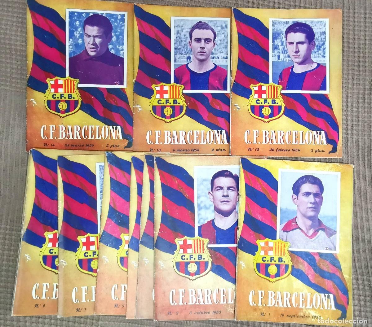 Coleccionismo deportivo: Revista CF Barcelona a&ntilde;os 1953 y 1954 13 unidades