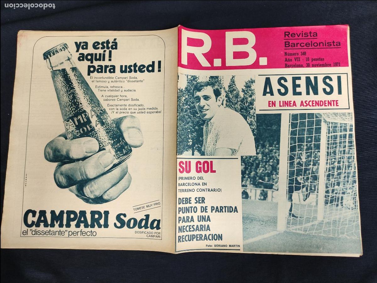 Colecionismo desportivo: R.B. - REVISTA BARCELONISTA - N&ordm; 348 - 30 NOVIEMBRE 1971 -