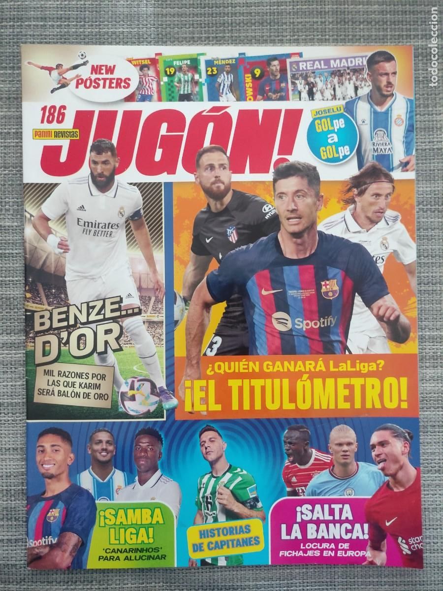 Sammelleidenschaft Sport: REVISTA JUG&Oacute;N N&Uacute;M 186. Incluye posters R.Madrid Supercopa Europa 2022, Lewandowski...