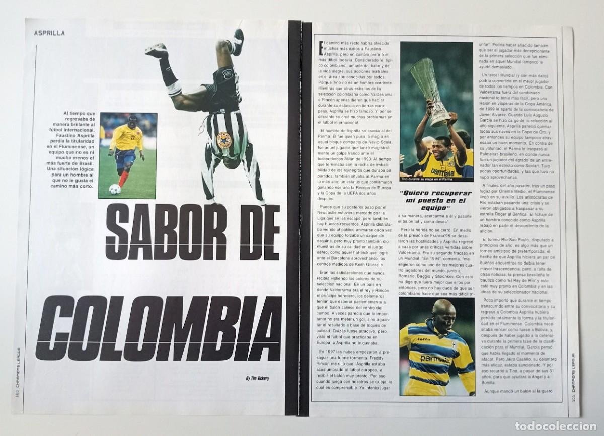 Sammelleidenschaft Sport: REPORTAJE REVISTA JUGADOR COLOMBIANO ASPRILLA (PARMA - NEWCASTLE)
