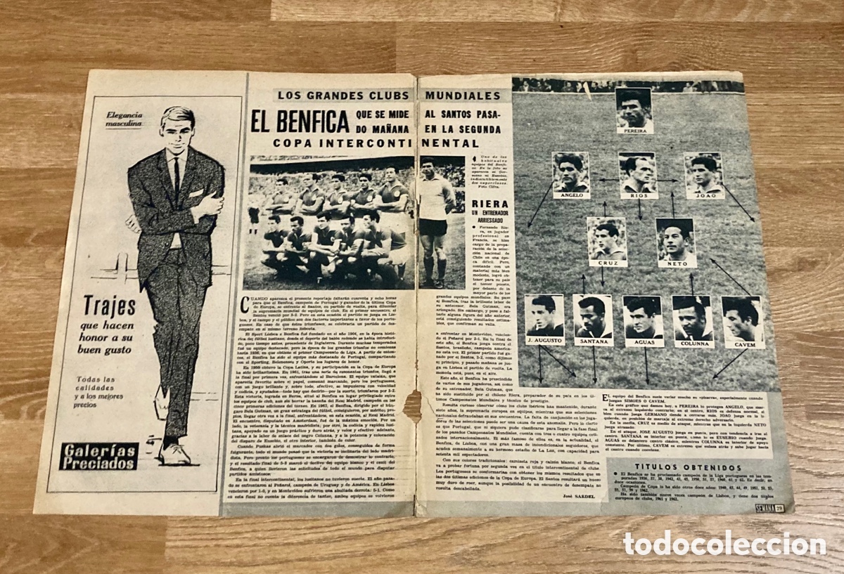 Coleccionismo deportivo: BENFICA - BELA GUTMAN - REVISTA SEMANA