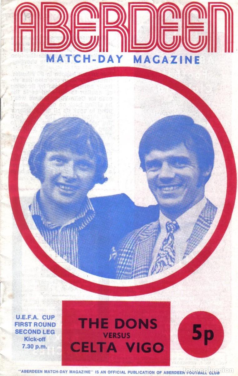 Coleccionismo deportivo: Bolet&iacute;n Revista Estadio Aberdeen - Celta de Vigo A&ntilde;o 1971