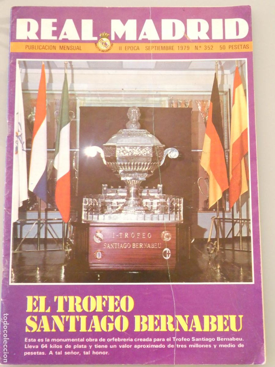 Sammelleidenschaft Sport: REVISTA BOLET&Iacute;N INFORMATIVO REAL MADRID F&Uacute;TBOL BALONCESTO 352 SEPTIEMBRE 1979 TROFEO BERNABEU. 100GR