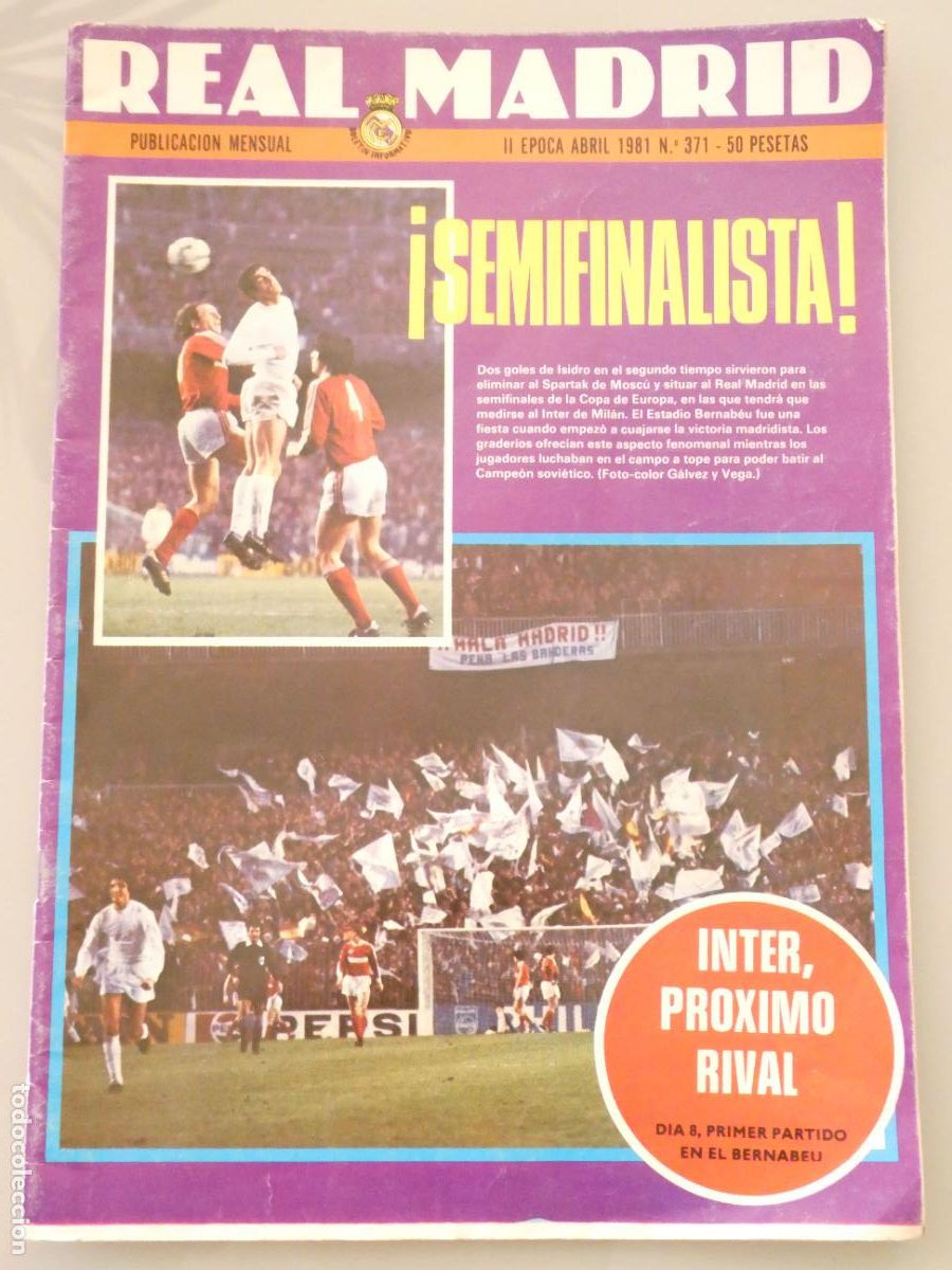 Sammelleidenschaft Sport: REVISTA BOLET&Iacute;N INFORMATIVO REAL MADRID F&Uacute;TBOL BALONCESTO 371 MAYO 1981 SPARTAK MOSC&Uacute;. 100GR