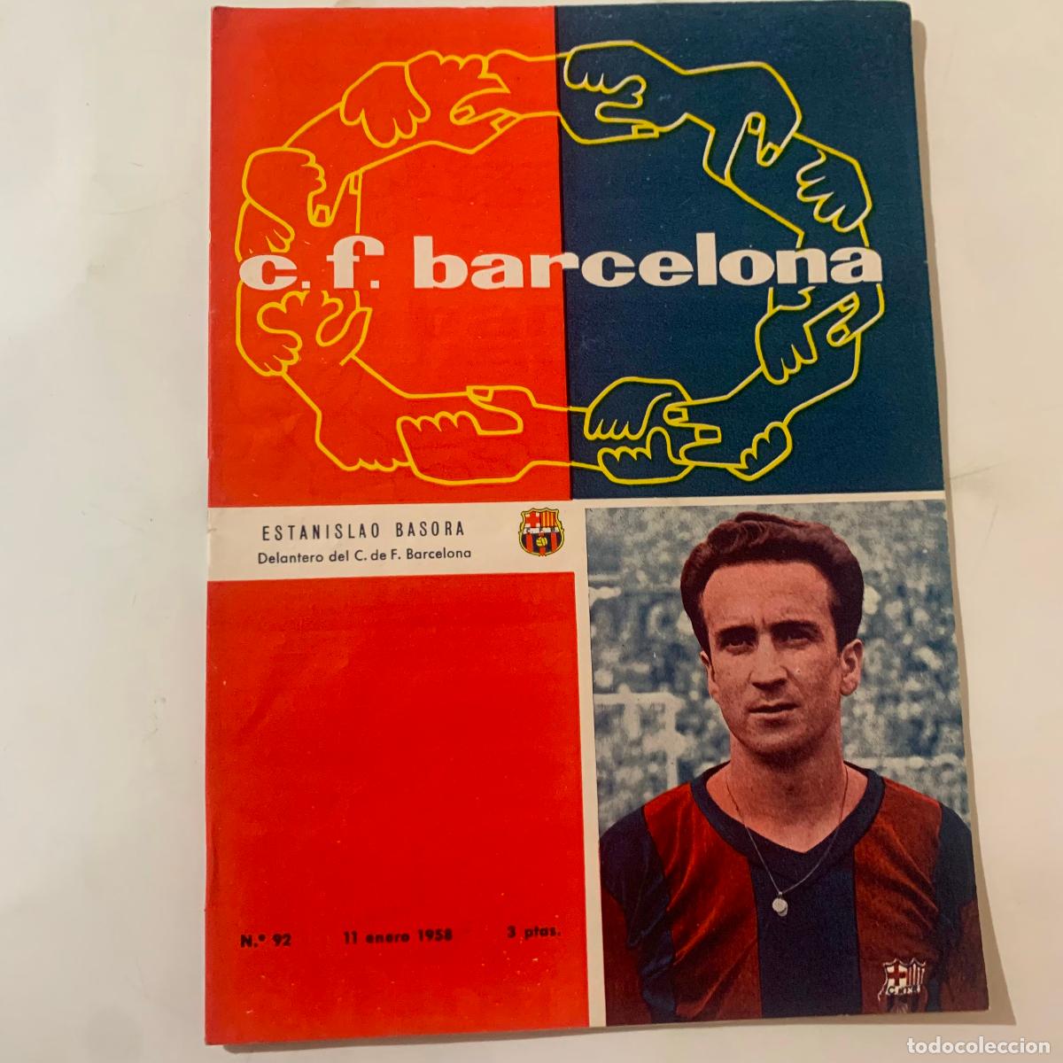 Coleccionismo deportivo: REVISTA PROGRAMA C.F. BARCELONA N&ordm; 92 VALENCIA CF 11 ENERO 1958