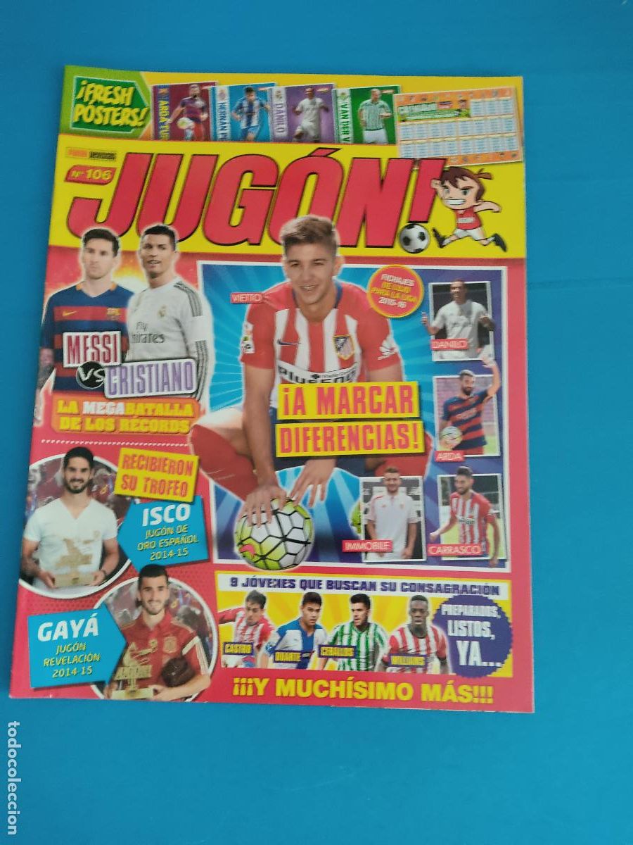Sports collectibles: REVISTA JUG&Oacute;N MESSI RONALDO GRIEZMANN IAGO ASPAS VIETTO HERNAN PEREZ CARRASCO N&ordm; 106