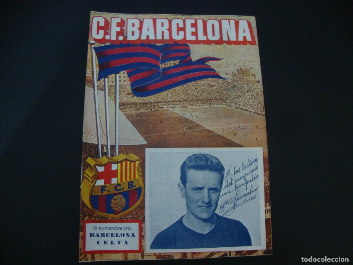Coleccionismo deportivo: REVISTA BOLETIN F C BARCELONA 18 NOVIEMBRE 1951 CELTA