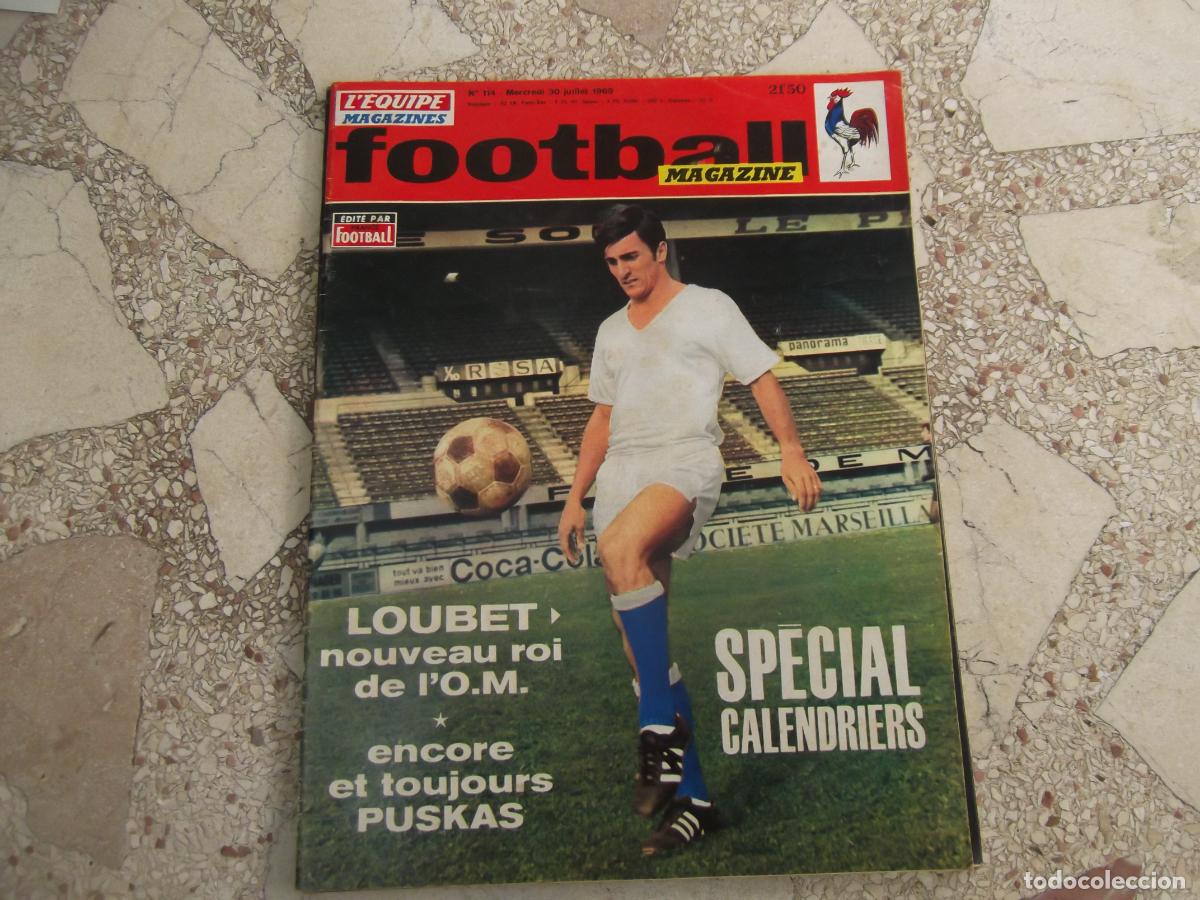 Collezionismo sportivo: football magazine n&ordm; 114, 1969, en frances, poster calendriers, puskas,