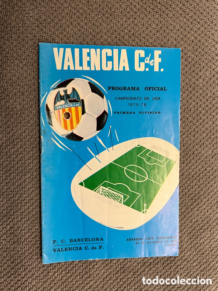 Coleccionismo deportivo: PROGRAMA OFICIAL. CAMPEONATO DE LIGA 1975-76, 1a. DIVISION, F. C. BARCELONA - VALENCIA C.F.