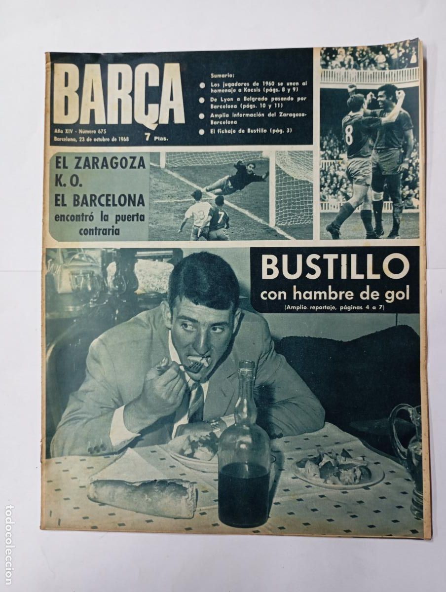 Collezionismo sportivo: REVISTA BAR&Ccedil;A N&ordm; 675. A&Ntilde;O XIV. 23 OCTUBRE 1968. ZARAGOZA KO. TDK279G10