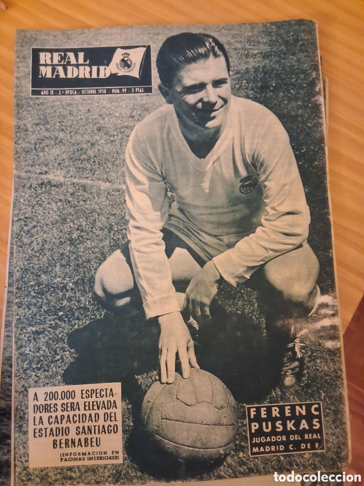 Collezionismo sportivo: Real madrid revista futbol n&uacute;mero 99 a&ntilde;o 1958 octubre Frenc Puskas