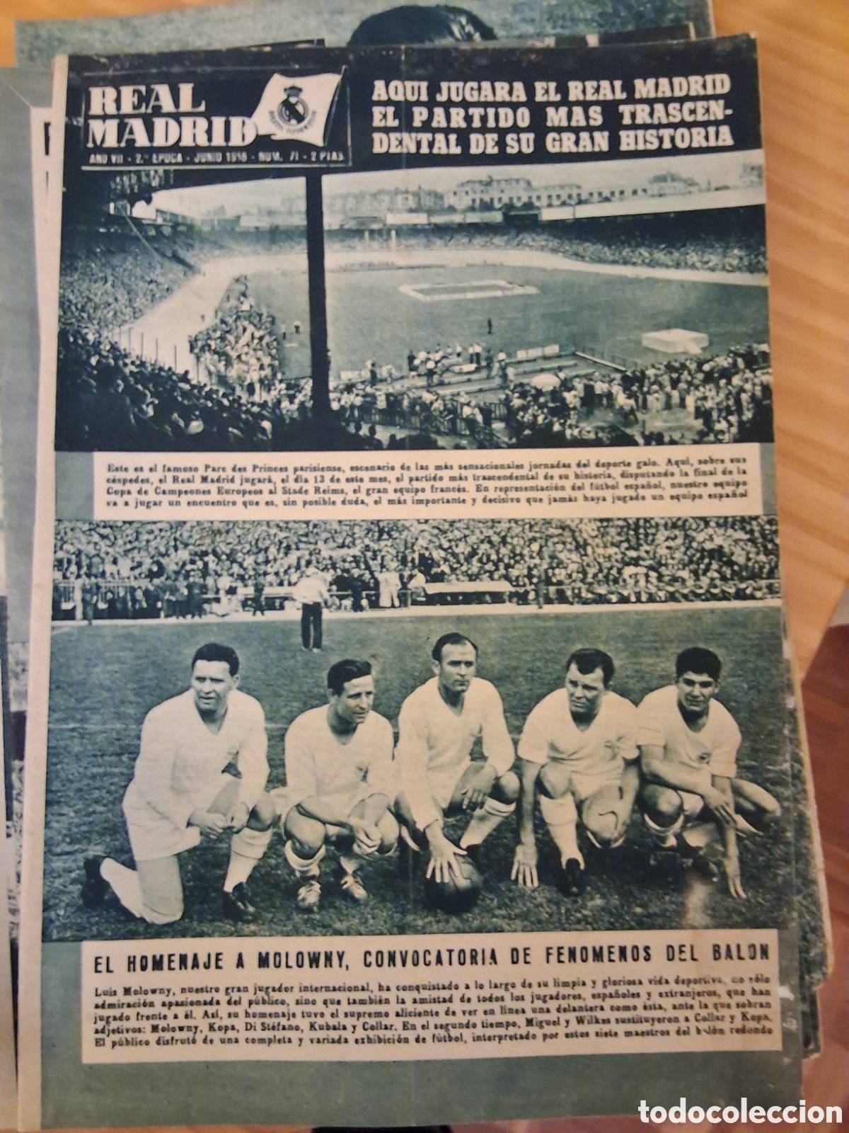 Collezionismo sportivo: Real madrid revista futbol n&uacute;mero 71 a&ntilde;o 1956/6 fen&oacute;menos del balon