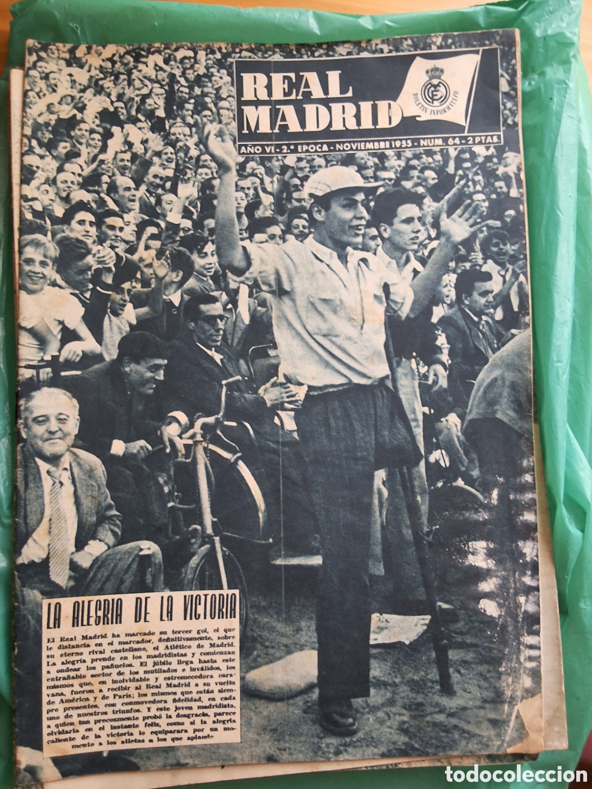 Sports collectibles: Real madrid revista futbol n&uacute;mero 64 a&ntilde;o 1955/11