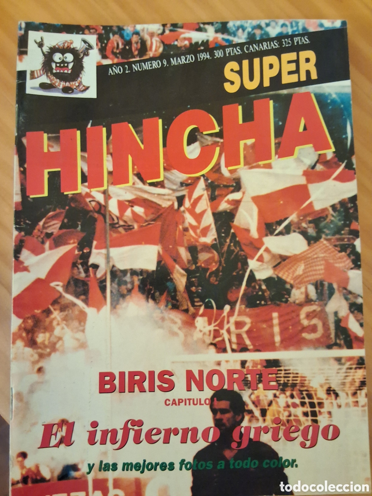 Sports collectibles: Super hincha revista futbol n&uacute;mero 9 a&ntilde;o 1994/3 biris Norte II infierno griego