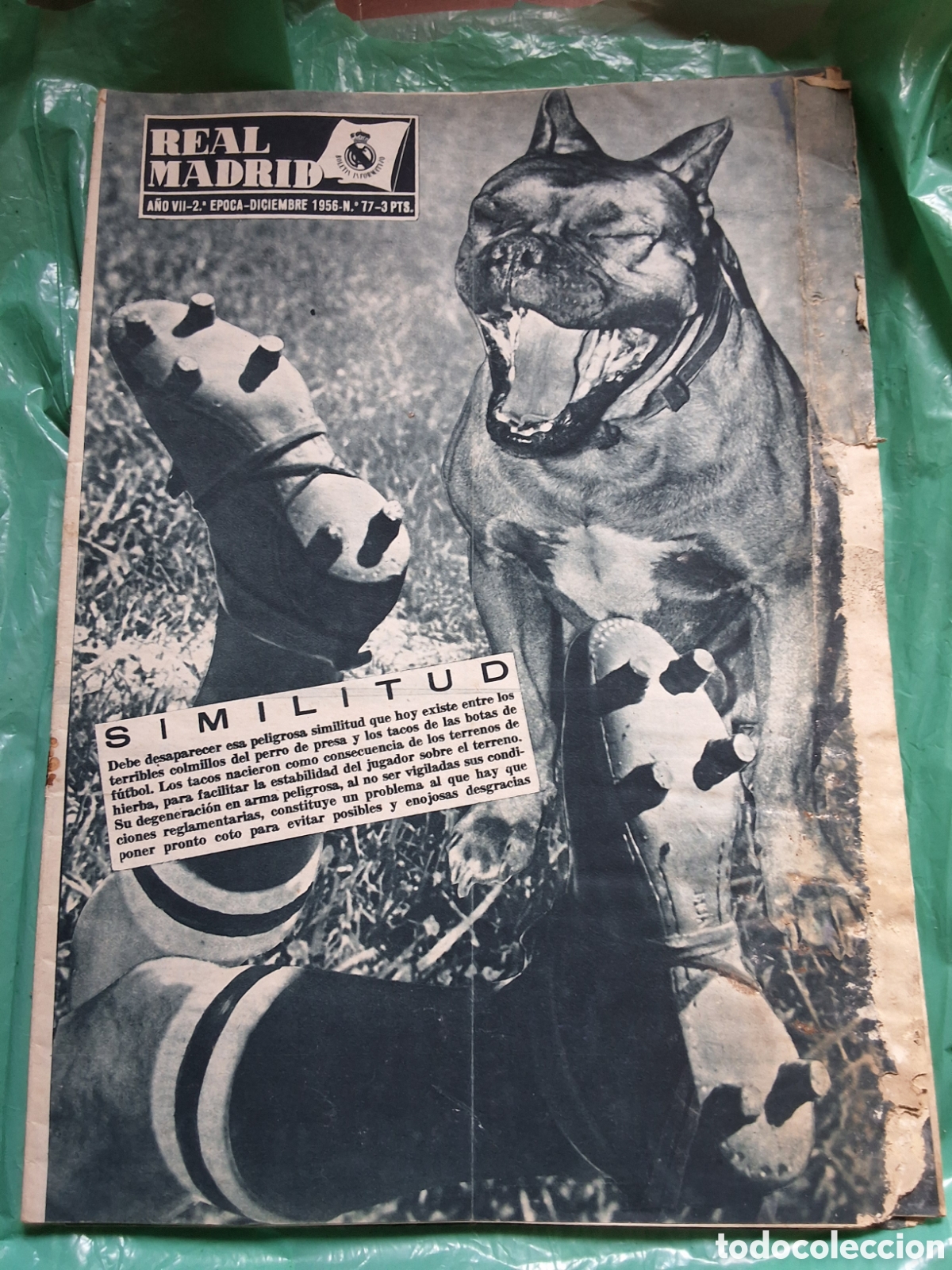 Sports collectibles: Real madrid revista futbol n&uacute;mero 77 a&ntilde;o 1956/12