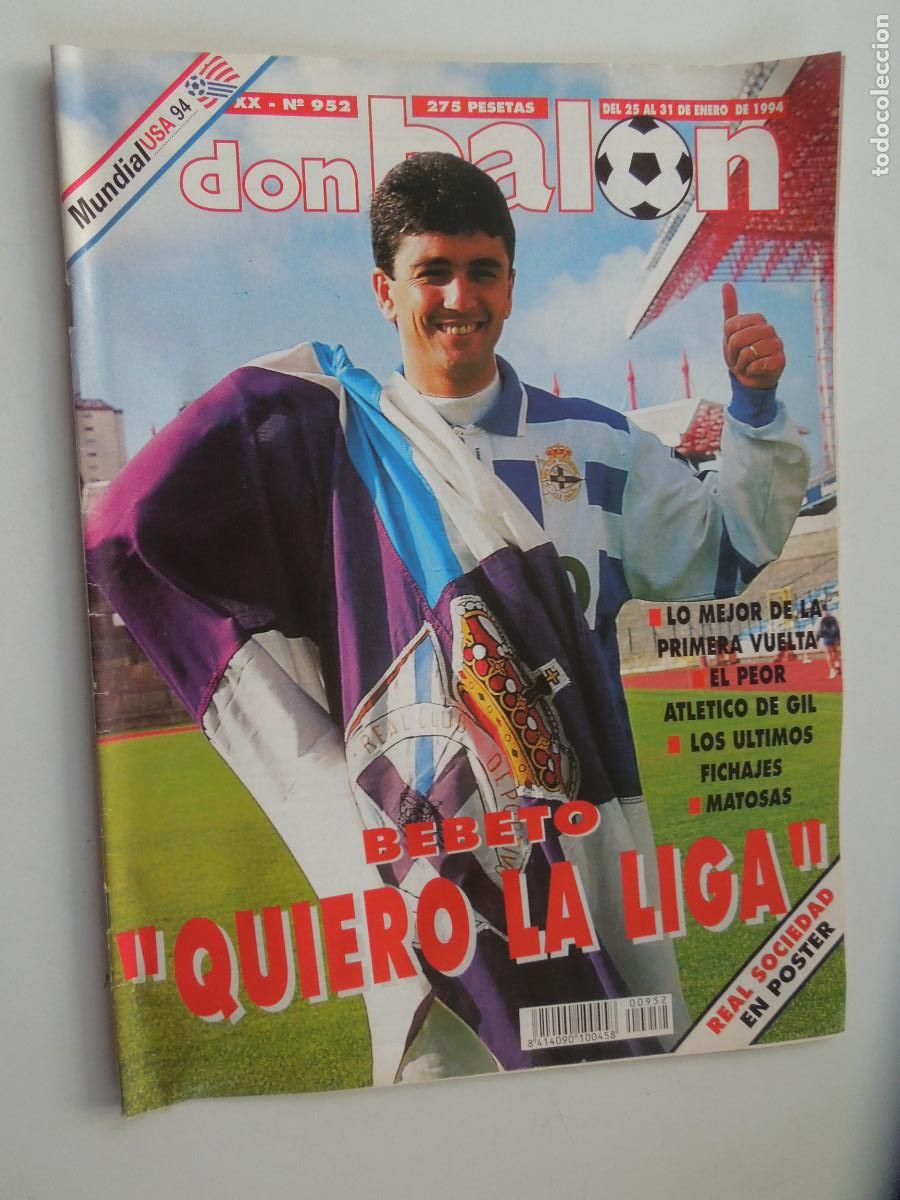 Colecionismo desportivo: DON BALON REVISTA N&ordm; 952- 01-1994 - POSTER REAL SOCIEDAD -Atl&eacute;tico - Simeone - Espa&ntilde;a - Bar&ccedil;a