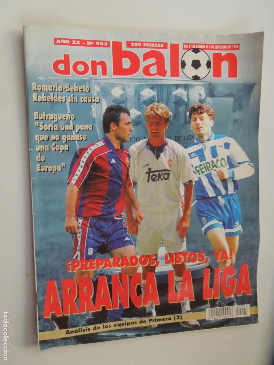 Coleccionismo deportivo: DON BALON REVISTA N&ordm; 983- 09-1994 -Butrague&ntilde;o - Oviedo - Torneos verano - Romario - Bebeto - Euro 96