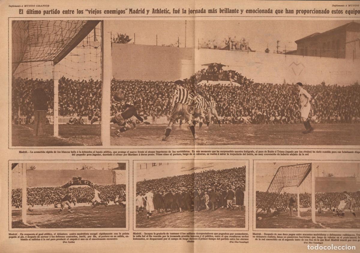 Coleccionismo deportivo: MUNDO GRAFICO 1920's Madrid Athetic Alav&eacute;s Sevilla Gij&oacute;n Barcelona Tarrasa Zaragoza Juventud Patria