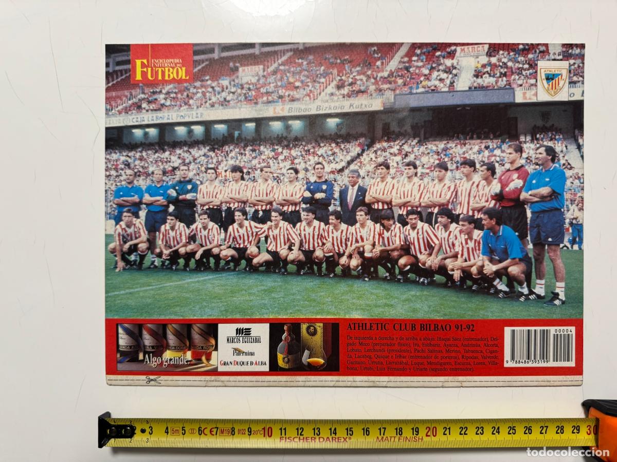 Collezionismo sportivo: P&Oacute;STER Athletic Club Bilbao 1991-92 &ndash; Contraportada Enciclopedia Universal del F&uacute;tbol n&ordm; 4 (SOLO P&Oacute;S