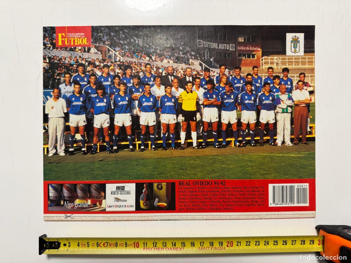 Collezionismo sportivo: P&Oacute;STER Real Oviedo 1991-92 &ndash; Contraportada Enciclopedia Universal del F&uacute;tbol n&ordm; 11 (SOLO P&Oacute;STER)