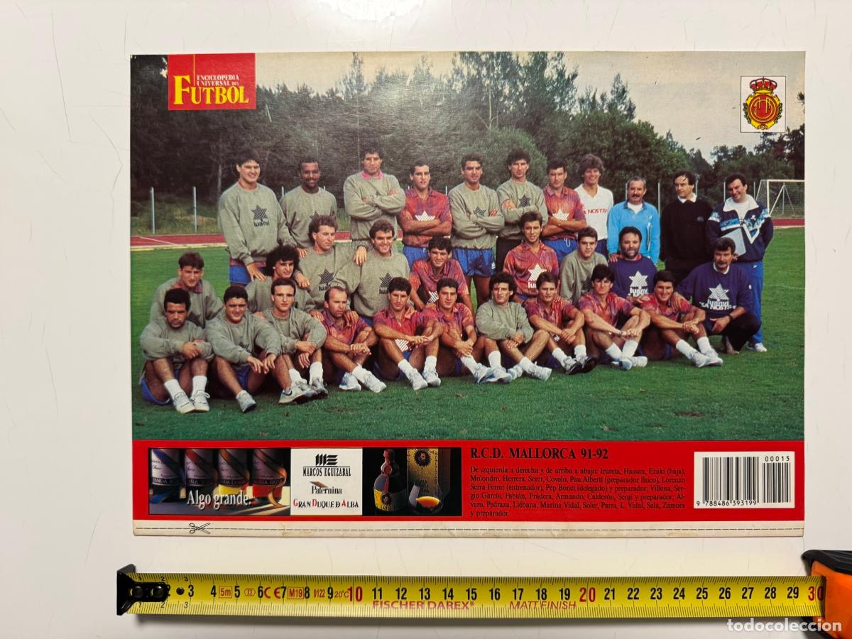 Collezionismo sportivo: P&Oacute;STER R.C.D. Mallorca 1991-92 &ndash; Contraportada Enciclopedia Universal del F&uacute;tbol n&ordm; 15 (SOLO P&Oacute;STER)