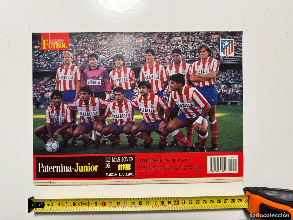 Collezionismo sportivo: P&Oacute;STER Atl&eacute;tico de Madrid 1991-92 &ndash; Contraportada Enciclopedia Universal del F&uacute;tbol n&ordm; 1 (SOLO P&Oacute;STE